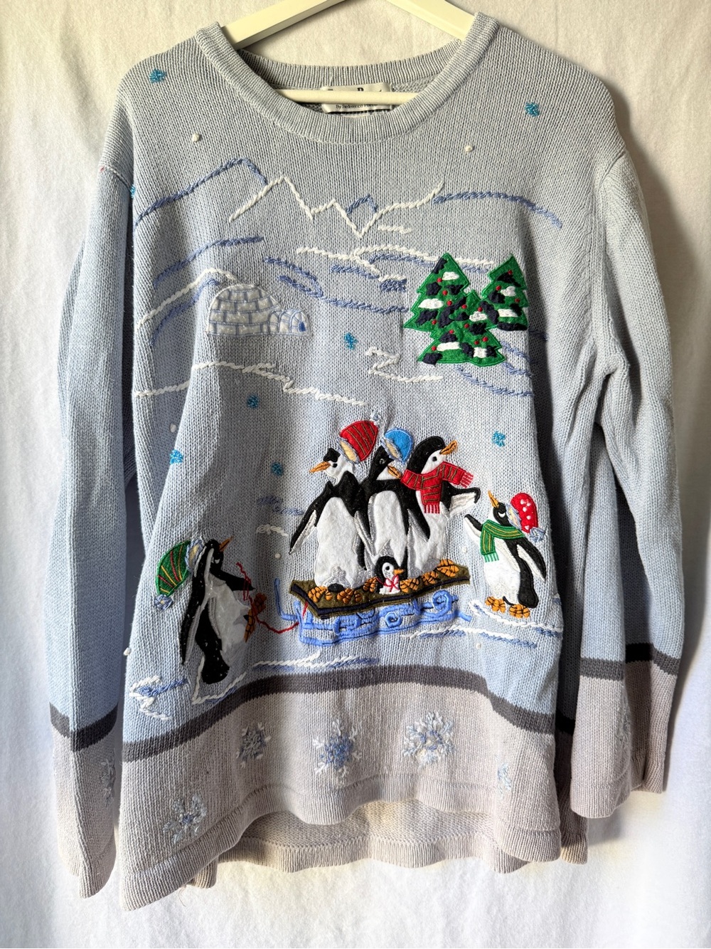 Vintage Penguin Ugly Christmas Cottage Core Sweater